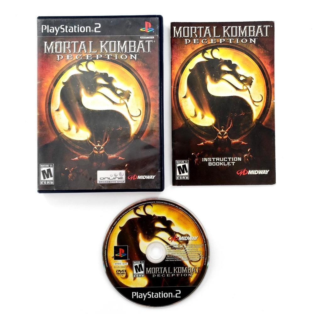Mortal Kombat: Deception (Sony PlayStation 2, 2004) Complete Center Crack Tested